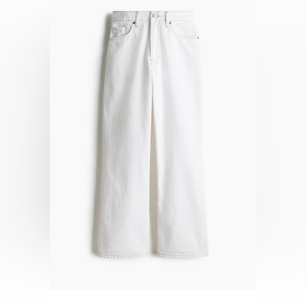 Women's Straight White Wide-Leg Jeans